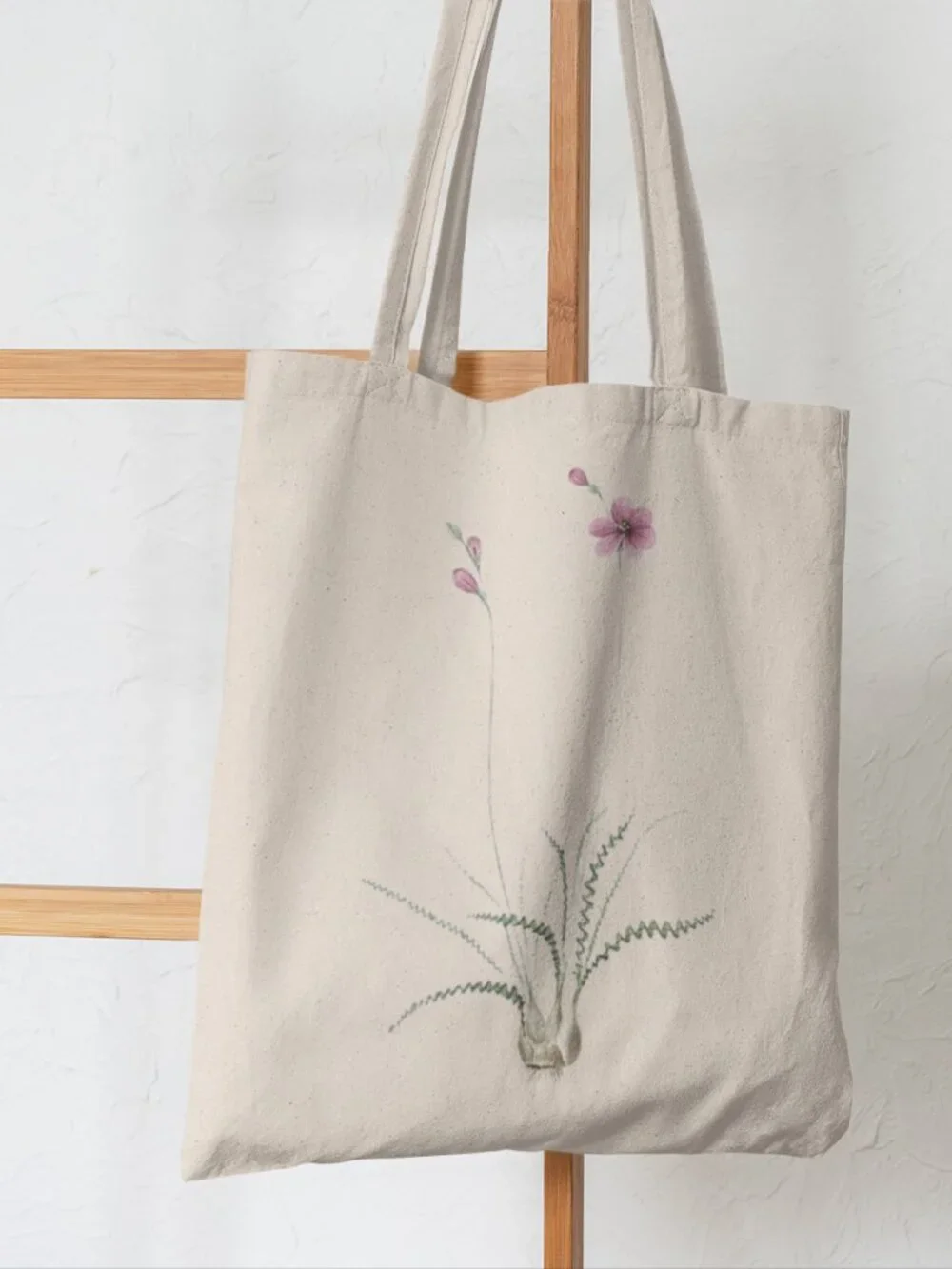 Crisped Ixia Vintage Floral Print Graphic Canvas Tote Bag